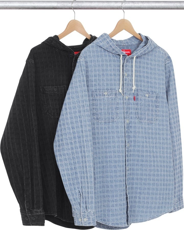 Hooded Denim Jacquard Shirt